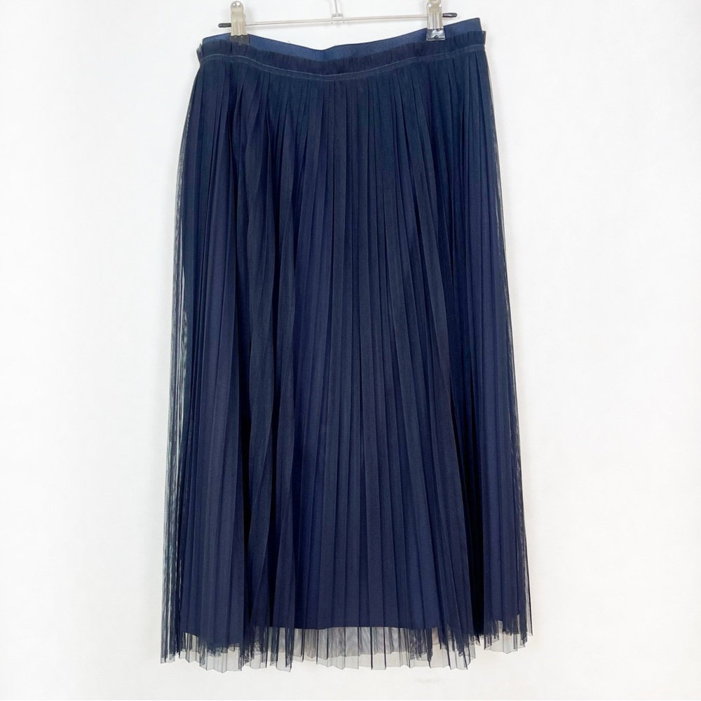 Banana Republic Navy Pleated Tulle A-Line Skirt Size 2 - Picture 11 of 12